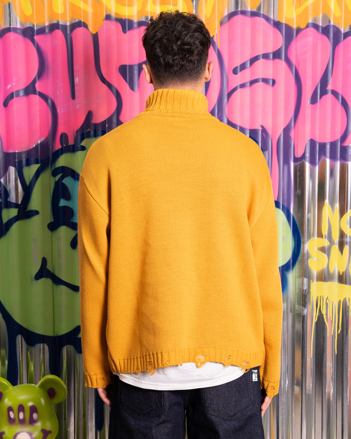PULLOVER COLLO ALTO SENAPE