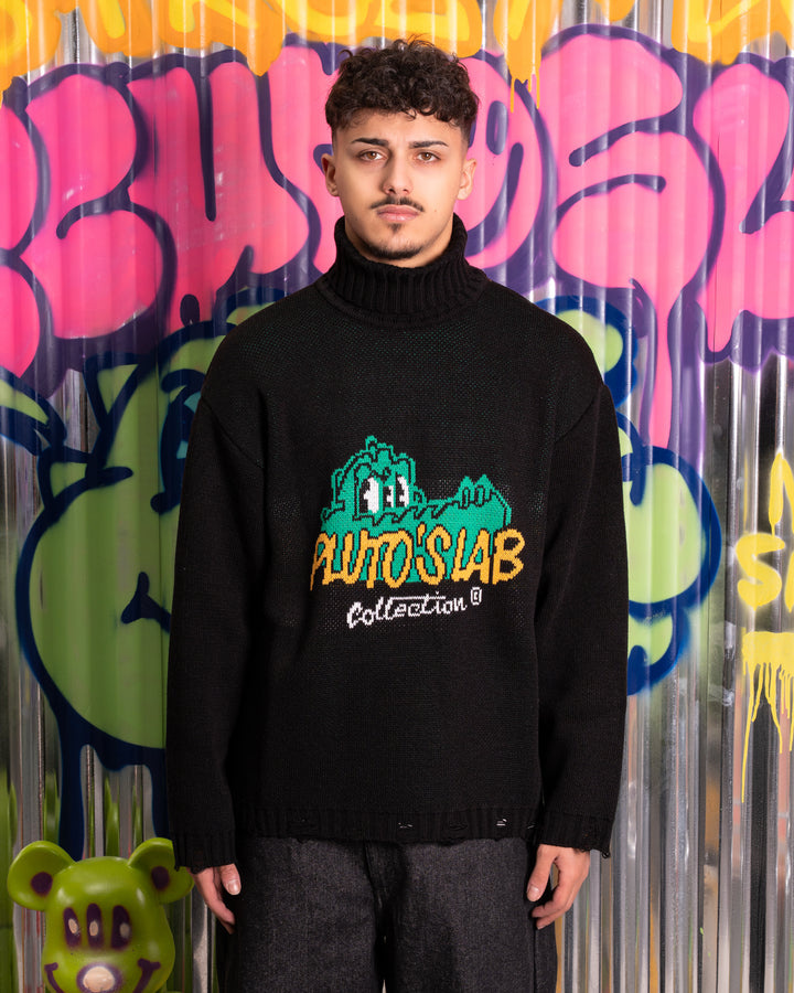 PULLOVER COLLO ALTO NERO