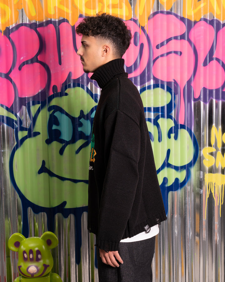 PULLOVER COLLO ALTO NERO