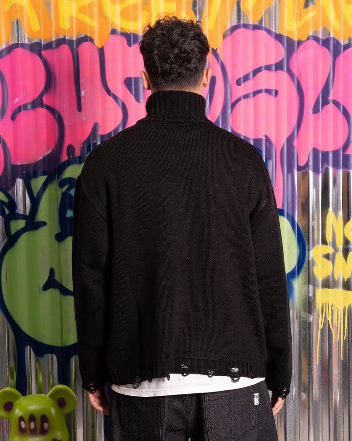 PULLOVER COLLO ALTO NERO