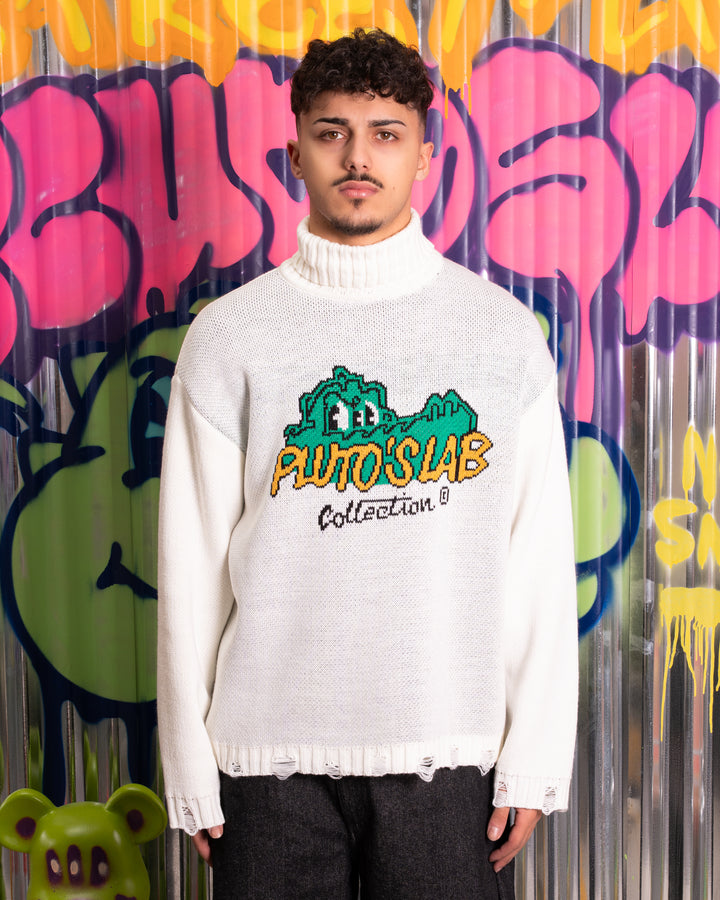 PULLOVER COLLO ALTO PANNA
