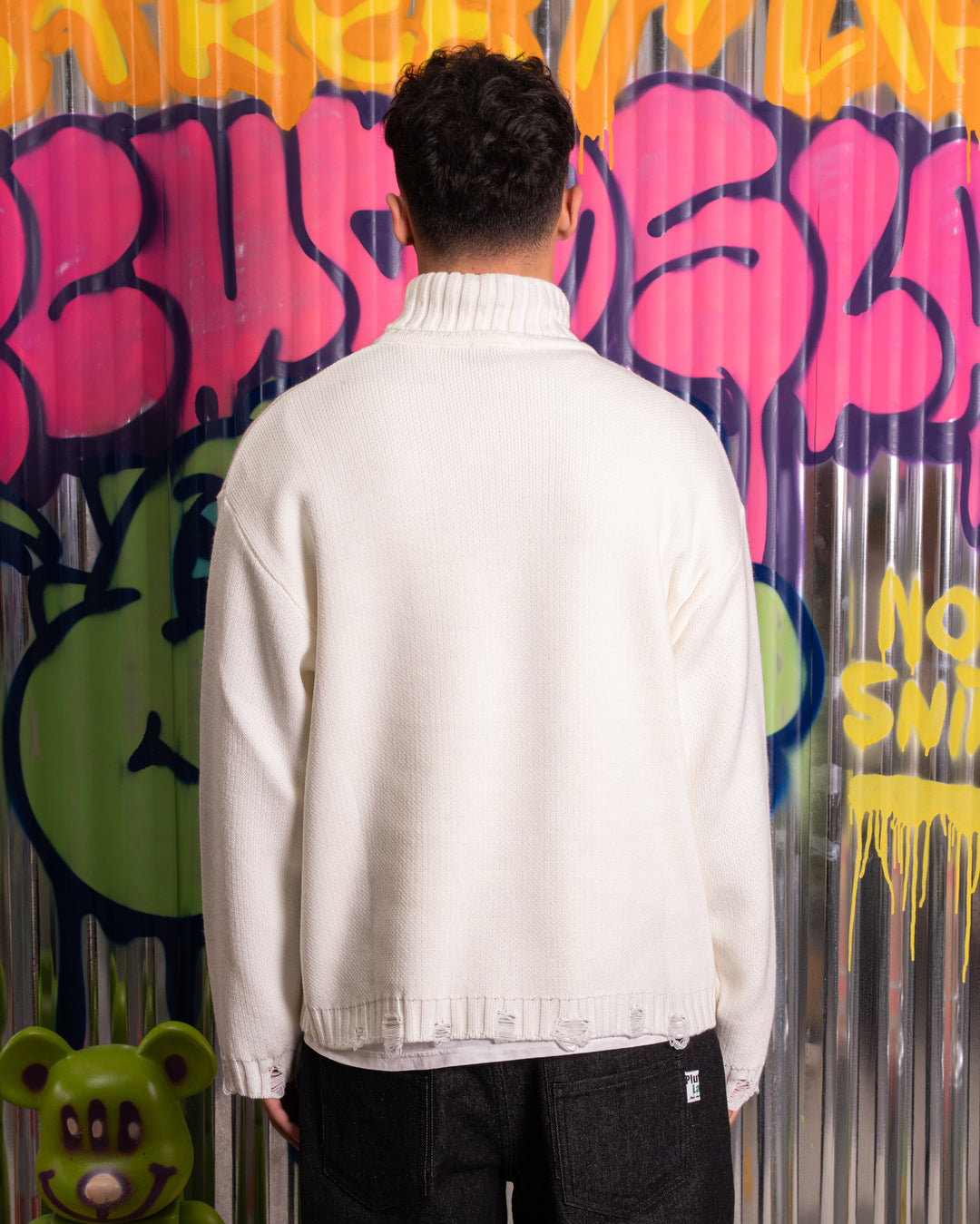 PULLOVER COLLO ALTO PANNA